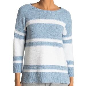 KINROSS Stripe Boatneck Sweater 100% Cotton